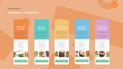 Tastespace App - good food, good mood app design food illustration mobile mobile ui mood userexperience userinterface ux