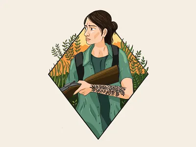 Ellie from last of us 2 design graphic design illustration lastofus poster procreate