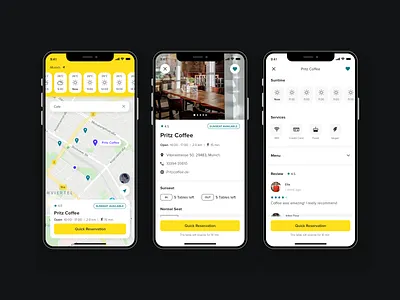 App to find a cafe in sunshine cafe coffee detail maps mobile munich search sketch sun ui ui ux weather