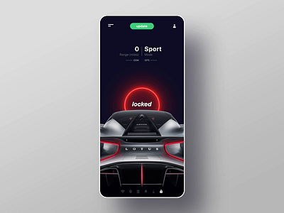 Car app after effects app battery car dark app dark mode dark ui electric car figma high fidelity human centered design lotus evija mobile prototype sportscar ui uiux user experience design