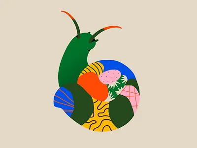 Caracol abstract illustration nature plants shapes summer textures