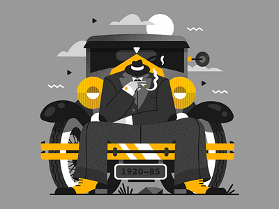 Break Time ▌▌ 1920 car character illustration peakyblinders retro smoking vector vintage