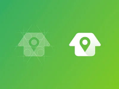 Home Spot - Logo Grid gps gradient green green gradient grid grid layout home home logo house house illustration house location house logo logo grid logo grids pin real estate real estate logo spot tracker logo white house