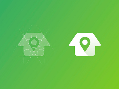 Home Spot - Logo Grid gps gradient green green gradient grid grid layout home home logo house house illustration house location house logo logo grid logo grids pin real estate real estate logo spot tracker logo white house