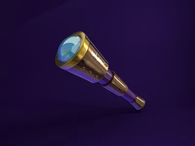 Telescope animation c4d design illustration