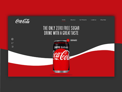 coca-cola design branding clean ui clean website coca cola cokecola design drinks flat landing page minimal website vector