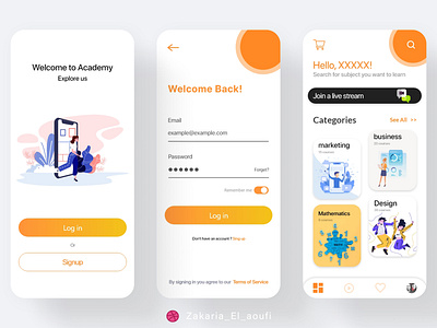 eLearning - Mobile App app app design design education education app elearning flat graphics interface learning app learning platform mobile app mobile ui shop shopping app ui ui ux ui design uiux ux