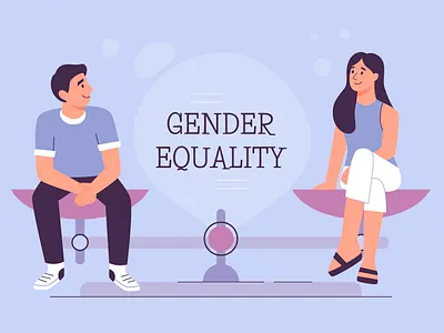 Gender equality art character color colorful cute design equal gender girl illustration man minimal social vector woman