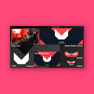 Valorant gaming package aftereffects esport esport logo gamer gaming graphicdesign mixeroverlay mixerstreamer motion design twitch twitch logo valorant