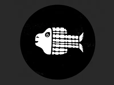 character design- Iconic illustration black and white deep sea fish flat design illustration vector vector illustration
