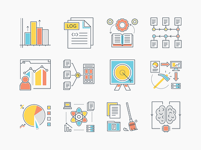 Data Analytics Icon Set analysis analytics business chart computer data diagram digital finance graph icon information internet line management set statistic symbol technology vector