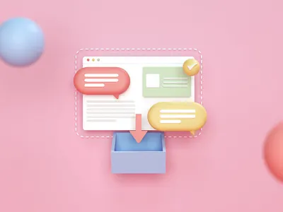 inbox blender3d box c4d cute illustration render renders ui