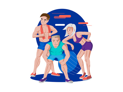Fitness apps illustration apps boxing concept exercises fitness friends gym illustration meal practice record running schedule web app