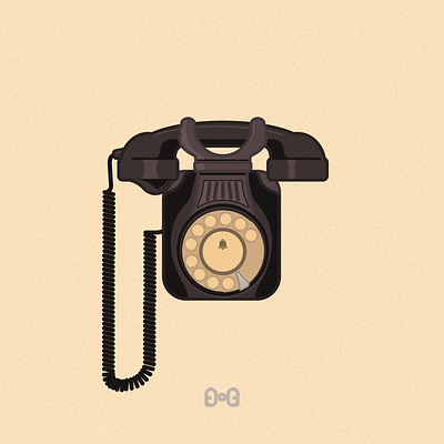 Baquelite illustration phone telephone vintage