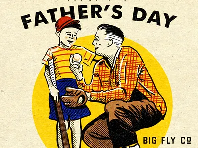 BF FathersDay 2020 baseball dad fathersday fatherson illustration retro retrosupplyco son texture type vintage