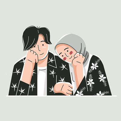 couple illustration animation art character couple design flat illustration illustrator love minimal vector