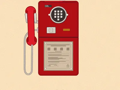 Icatel Telefone Público illustration phone telephone vintage