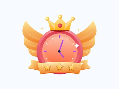 Punctuality Badge 2d app badge branding clock design education edutech flat gamification gradient illustration illustrator points rating ratings sketch time ui