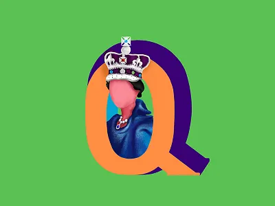 Q - 36daysoftype 36daysoftype elizebeth elizebeth england illustration queen royal