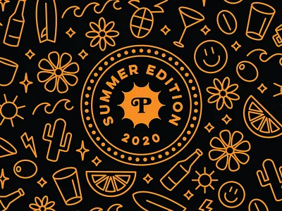 Summer 2020 badge badge branding cocktails coffee craft beer flowers foil gold icon iconography illustration logo packaging pattern type typography