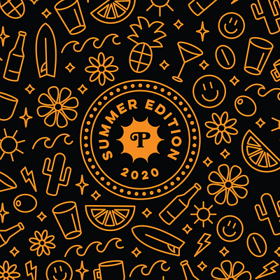 Summer 2020 badge badge branding cocktails coffee craft beer flowers foil gold icon iconography illustration logo packaging pattern type typography