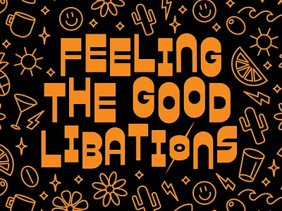 Feeling the good libations badge beer branding drinks foil iconography icons identity illustration passport program summer type typography