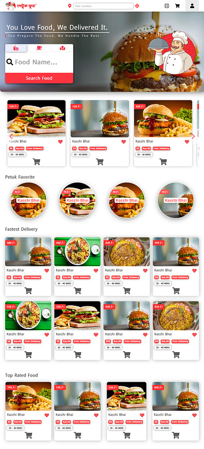 online food shop app design landing page portfolio ui ux web website