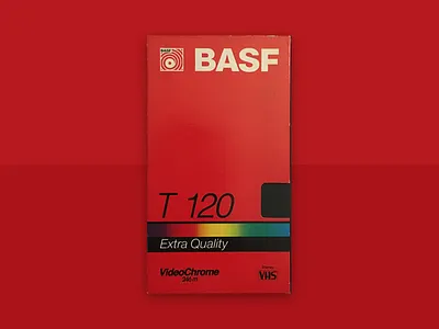 VHS BASF T120 Stereo art artwork basf branding chrome concept old old school portfolio quality rainbow red retro stereo tape vhs video videotape vintage