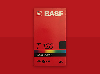 VHS BASF T120 Stereo art artwork basf branding chrome concept old old school portfolio quality rainbow red retro stereo tape vhs video videotape vintage