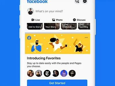 Facebook Favorites after effects animation branding favorite illustration mobile motion people sketch star ui
