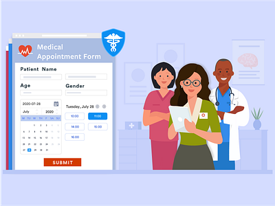 JotForm - Why you need HIPAA administrator appointment banner design coronavirus covid19 form headerbanner healthcare hipaa hospital illustration jotform medical design ui vector