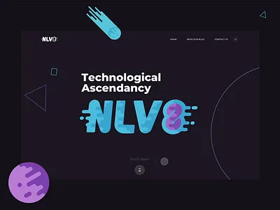 NLV8 onepager animation block chain blockchain dark dark ui design future galaxy illustration planet planets prototype space spaceship transition ui ux