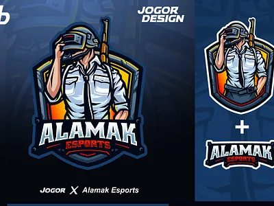 ALAMAK esports logo mascot PUBG character design esports logo human icon illustration illustrator jogor logo mascot procreate pubg typogaphy vector