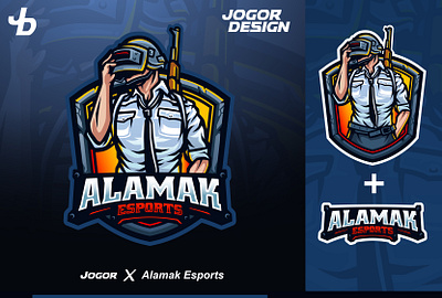 ALAMAK esports logo mascot PUBG character design esports logo human icon illustration illustrator jogor logo mascot procreate pubg typogaphy vector