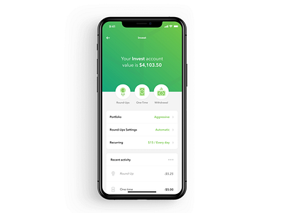 The All-New Performance Graph acorns animation app design finance fintech graph interaction investing ios mobile money product ui ux