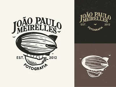 João Paulo Meirelles Fotografia aircraft baloon blimp branding design hand drawn identity illustration illustrator logo mark minimal photographer photography photography logo retro travel type vintage zeppelin