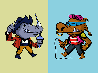 rocksteady and bebop bebop mutant rocksteady teenage mutant ninja turtles tmnt