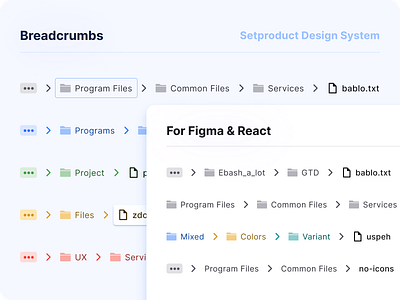 Breadcrumbs UI design component - React UI kit for Figma android app breadcrumbs design design system figma material navigation path react reactjs templates ui ui kit web