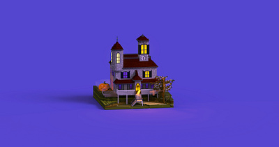 Spooky House 3d creepy fear fear house halloween horror house isometric paranormal pumpkin spooky villas voxel voxel art