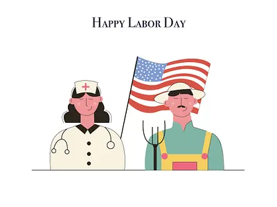Happy Labor Day bright colors illustration illustration art labor day minimal vector