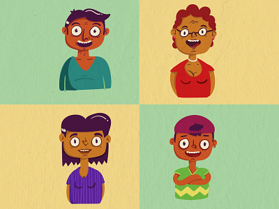 family cartoon dad daughter family father indian mom mother son vector