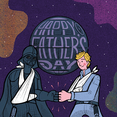 Fruitful Father's Day 2020 dad darth vader deathstar drawing father fathers day fist bump illustration luke skywalker star wars starwars texture