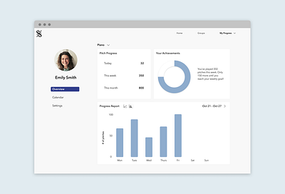 Progress Page app design instruments motivation music practice ui ux web webapp