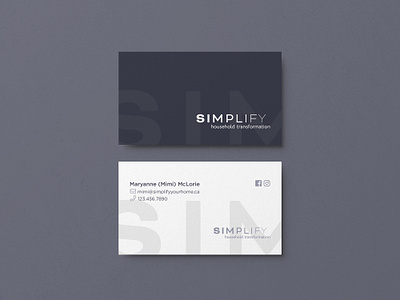 SIMPLIFY Business Card branding business card design clean elegant household minimalist simple simplify transformation