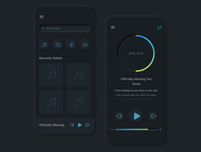 UI App_Neumorphism_Dark Mode app dark mode dark theme design minimal neumorphic neumorphism ui ux