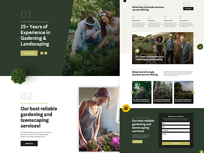 Gardener Website Mockup clean design flat garden gardener gardens landing page minimal plants ui web design webdesign website wordpress