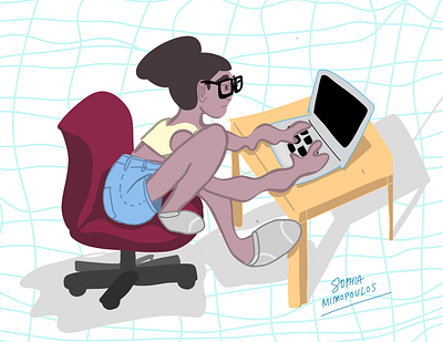 Odd Bodies at the Desk abstract portrait design digital drawing digital illustration hand drawn illustration illustration digital odd bodies portrait