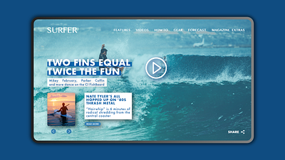 Surfer Homepage Web Site - UX/UI concept design ui ui design uidesign uiux ux ux design uxdesign uxui