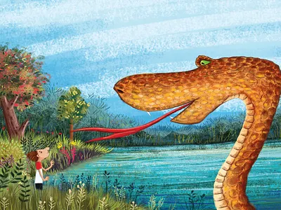 The boy & the Snake concept digitalart illustraion photoshop textures