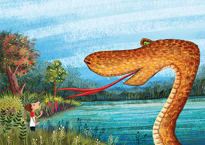 The boy & the Snake concept digitalart illustraion photoshop textures